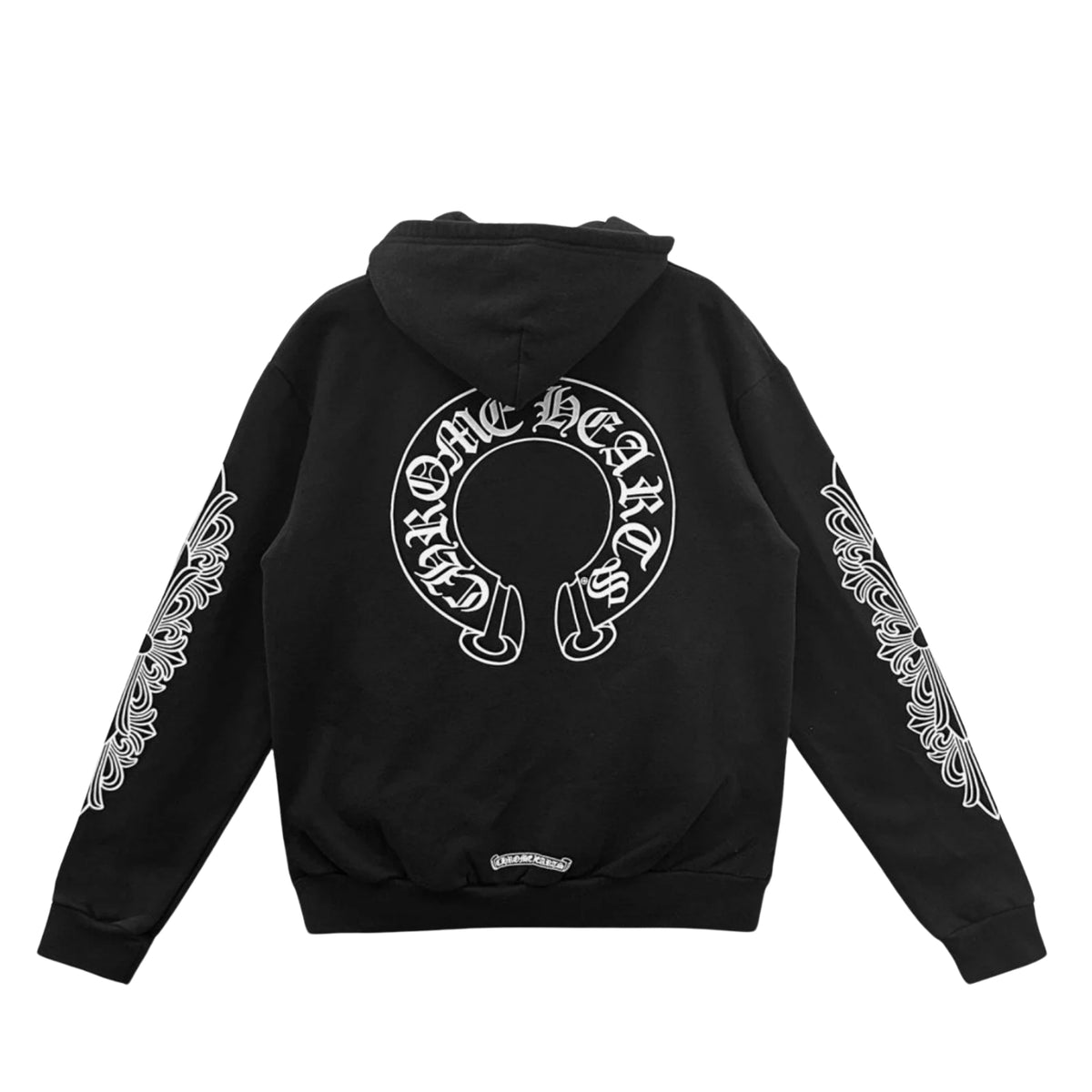 Chrome Hearts Horseshoe Floral Zip Up Hoodie (BLACK)