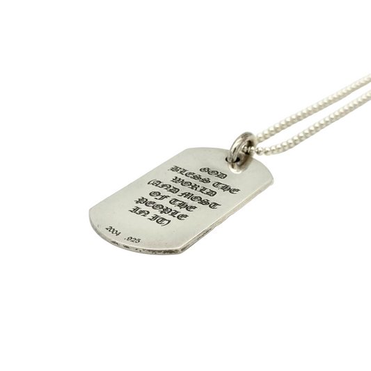 Chrome Hearts Large Dog Tag God Bless The World