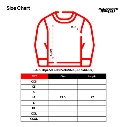 BAPE Bape Sta Crewneck 2022 (BURGUNDY)