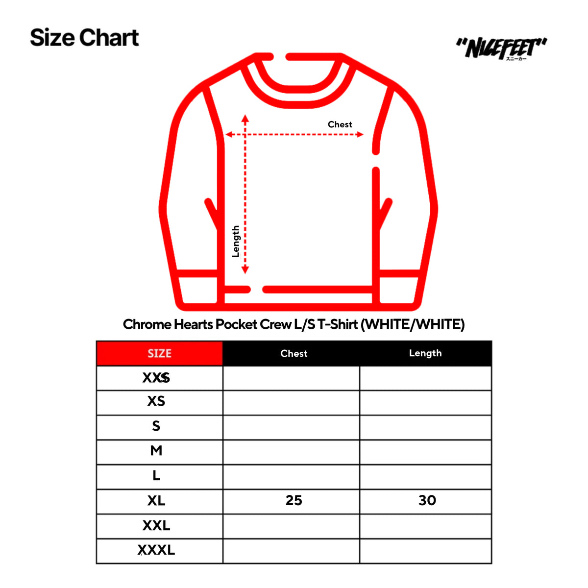 Chrome Hearts Pocket Crew L/S T-Shirt (WHITE/WHITE)