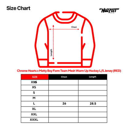 Chrome Hearts x Matty Boy Form Team Mesh Warm Up Hockey L/S Jersey (RED)
