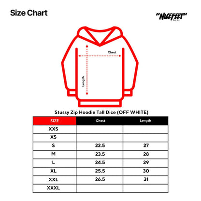 Stussy Zip Hoodie Tall Dice (OFF WHITE)