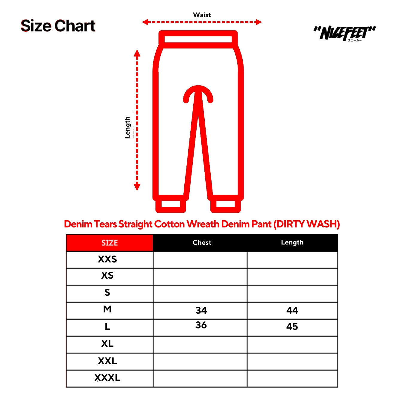 Denim Tears Straight Cotton Wreath Denim Pant (DIRTY WASH)