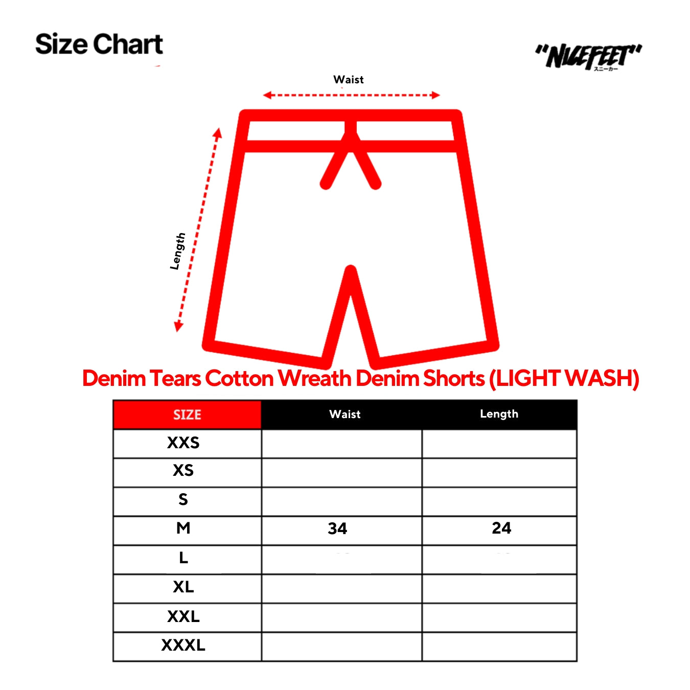Denim Tears Cotton Wreath Denim Shorts (LIGHT WASH)