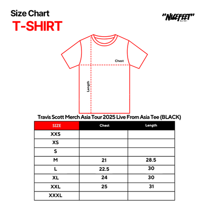 Travis Scott Merch Asia Tour 2025 Live From Asia Tee (BLACK)