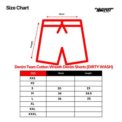 Denim Tears Cotton Wreath Denim Shorts (DIRTY WASH)