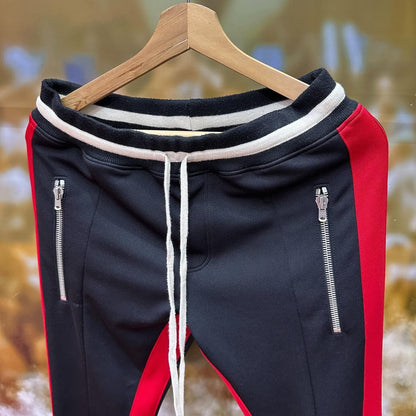 Fear Of God Drawstring Stripe Track Pants (BLACK RED)