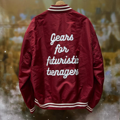 Human Made Nylon Stadium Jacket Burgundy FW22