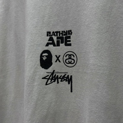 STUSSY X BAPE camo skull head t-shirt (WHITE)