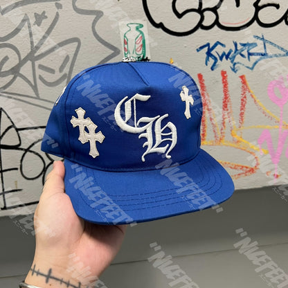 Chrome Hearts CH Cross Patch Baseball Hat (BLUE)