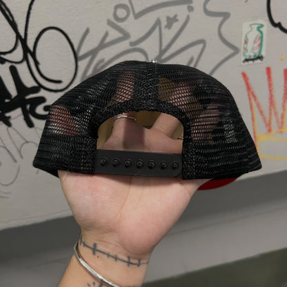Chrome Hearts FUCK Hollywood Trucker Hat (RED/BLACK/WHITE