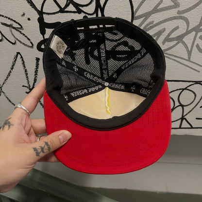Chrome Hearts FUCK Hollywood Trucker Hat (RED/BLACK/WHITE