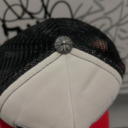 Chrome Hearts FUCK Hollywood Trucker Hat (RED/BLACK/WHITE