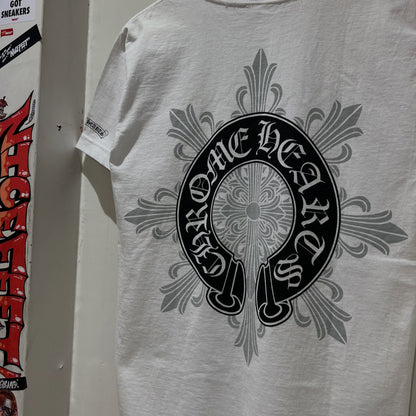 Chrome Hearts Horseshoe Cross Back Logo Tee (WHITE