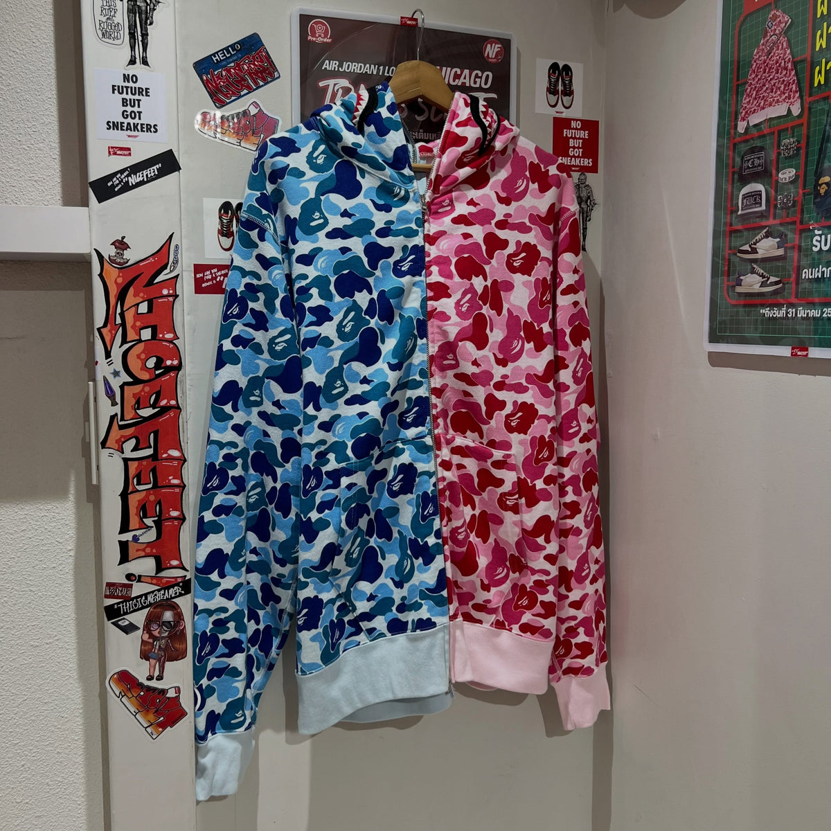 BAPE ABC Camo Separate Shark Full Zip Hoodie (PINK/BLUE)