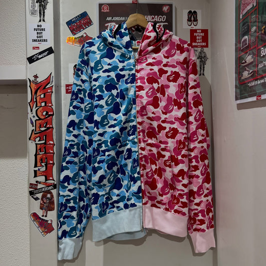 BAPE ABC Camo Separate Shark Full Zip Hoodie (PINK/BLUE)