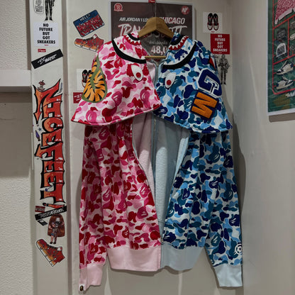 BAPE ABC Camo Separate Shark Full Zip Hoodie (PINK/BLUE)