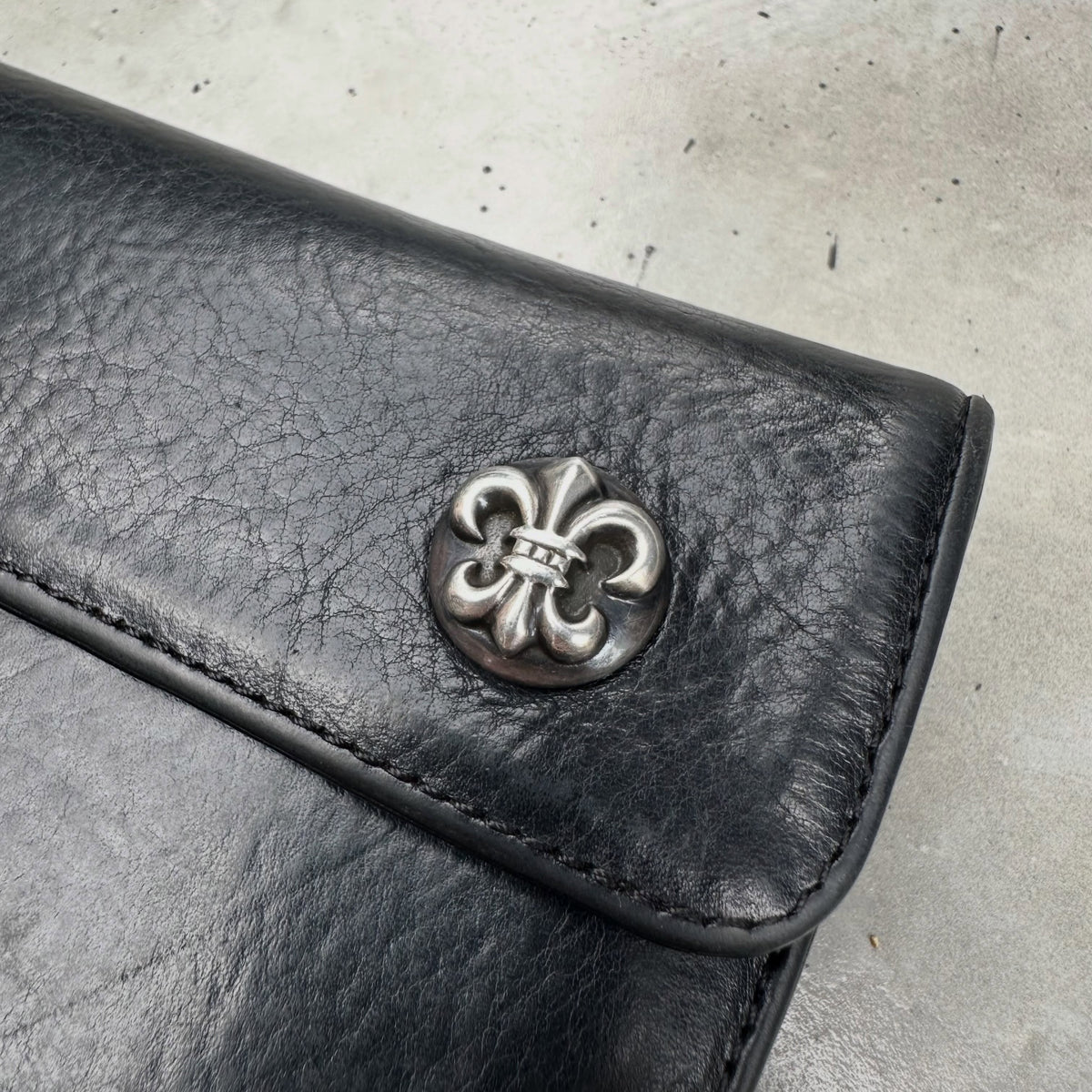 Chrome Hearts Fleur Button Trifold Large Wallet