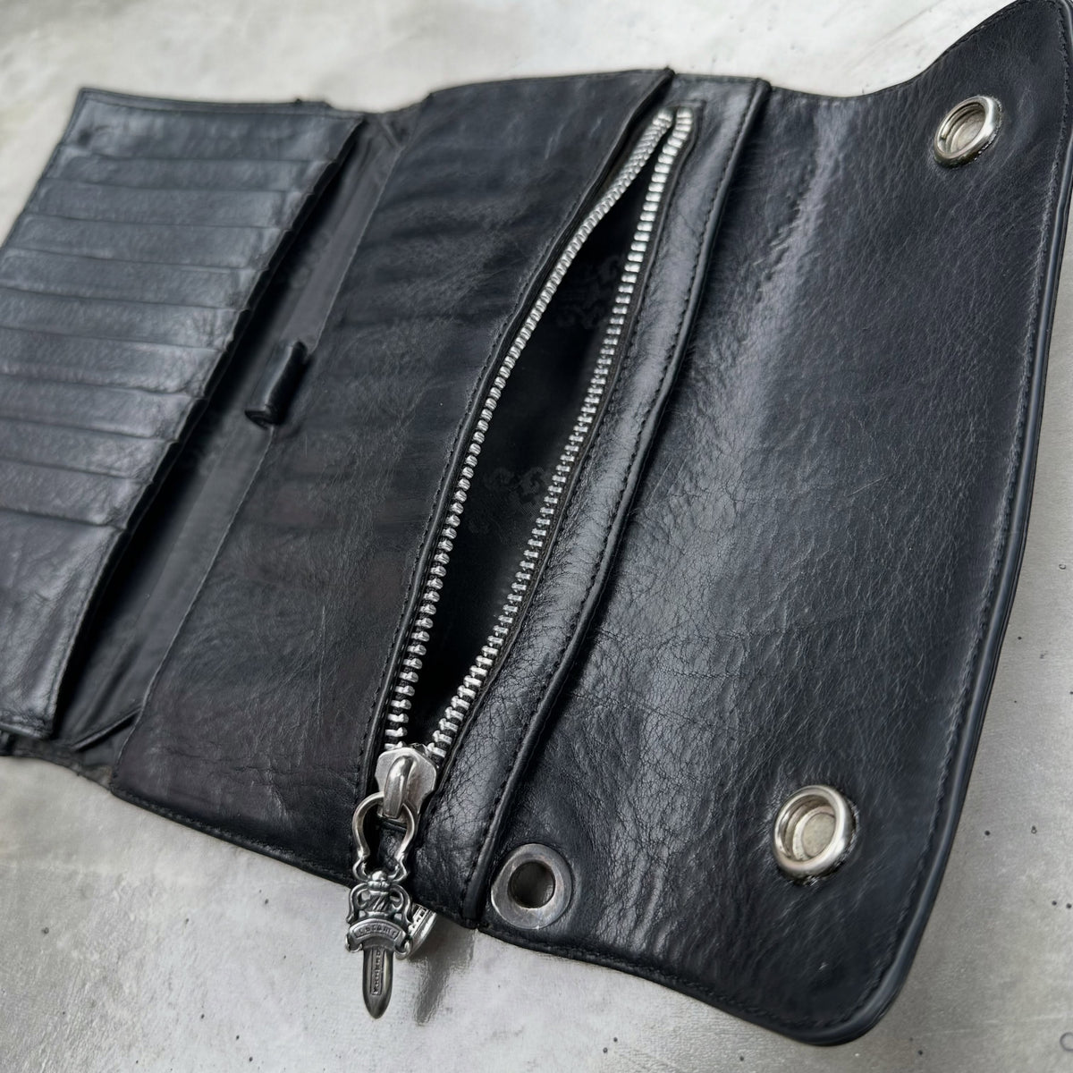 Chrome Hearts Fleur Button Trifold Large Wallet