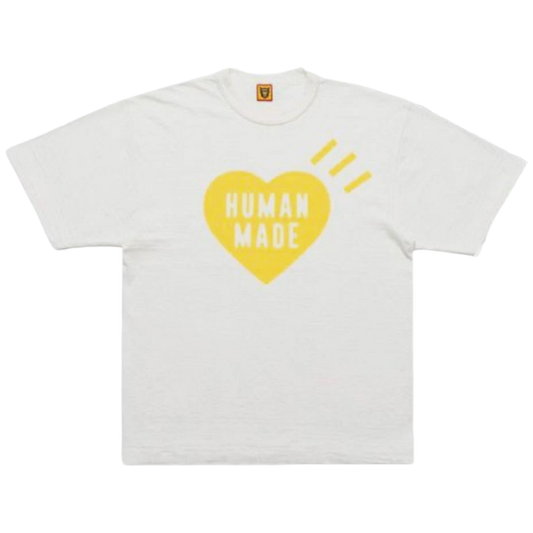 Human Made Heart T-Shirt Shinsaibashi Parco Store Exclusive (WHITE YELLOW)