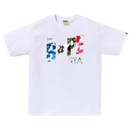 BAPE ABC Camo Crazy Bape Sta Logo Tee (WHITE)