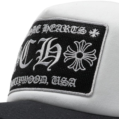 Chrome Hearts Hollywood Trucker Cap (BLACK/WHITE)