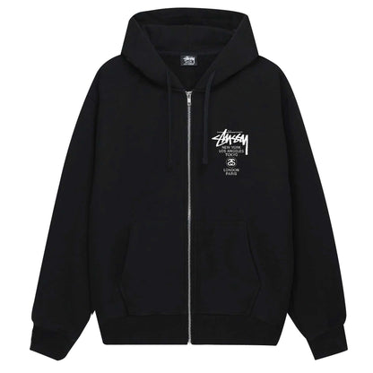 Stussy Zip Hoodie World Tour 2024 (BLACK)
