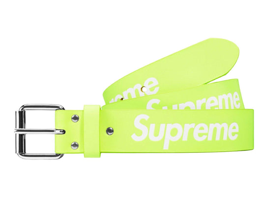 Supreme Repeat Leather Belt (SS23) (สีเหลืองเรืองแสง)