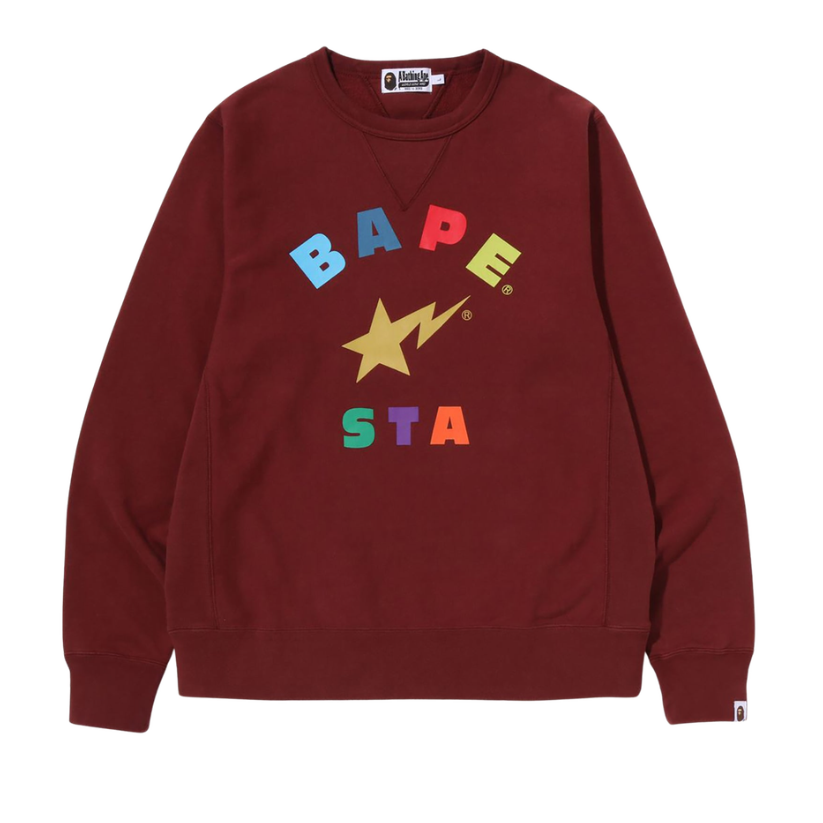 BAPE Bape Sta Crewneck 2022 (BURGUNDY)