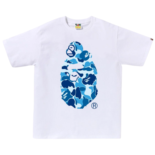 BAPE ABC Camo Milo On Ape Head Tee (WHITE/BLUE)