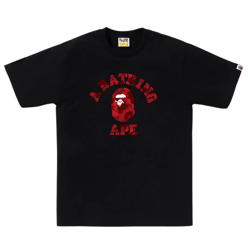 BAPE Color Camo College Tee (BLACK/RED)