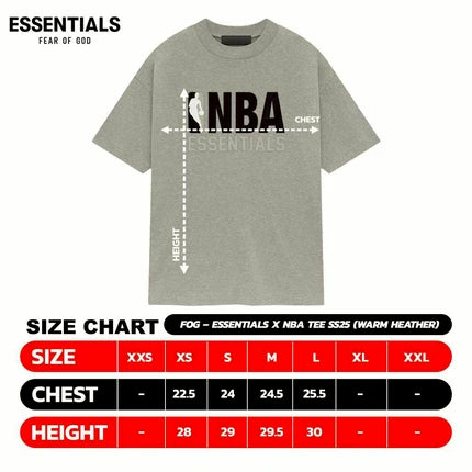 FOG – ESSENTIALS X NBA Tee SS25 (WARM HEATHER)
