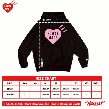 Human Made Heart Heavyweight Hoodie Harajuku (PINK/BLACK)
