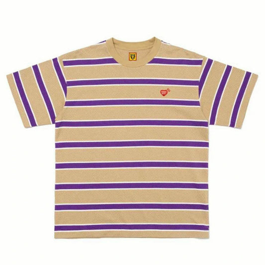 Human Made Striped Mesh T-Shirt (BEIGE)