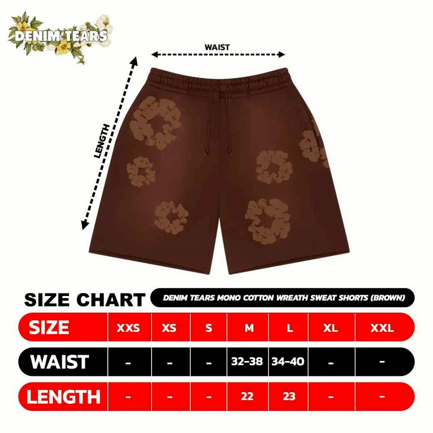 Denim Tears Mono Cotton Wreath Sweat Shorts (BROWN)