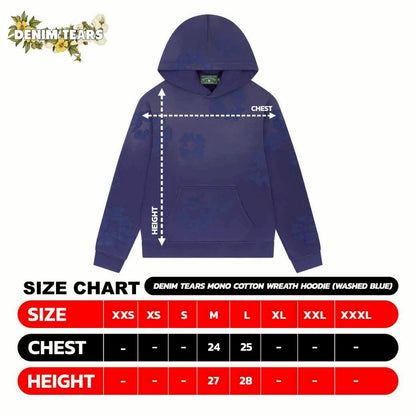 Denim Tears Mono Cotton Wreath Hoodie (WASHED BLUE)