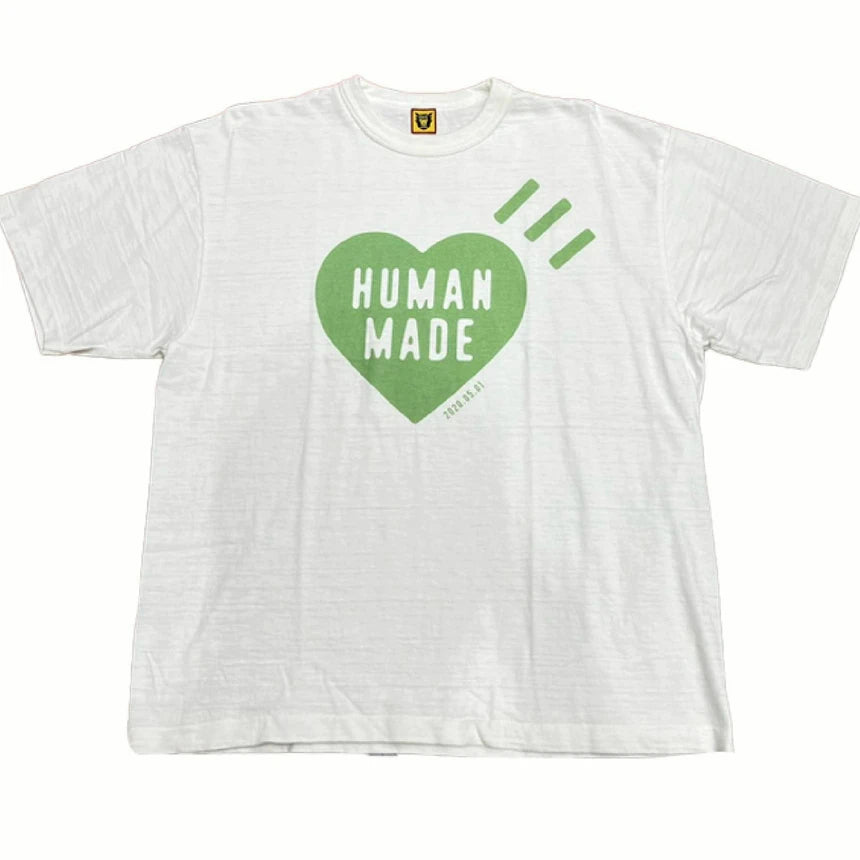 Human Made Heart Logo T-Shirt (WHITE GREEN)