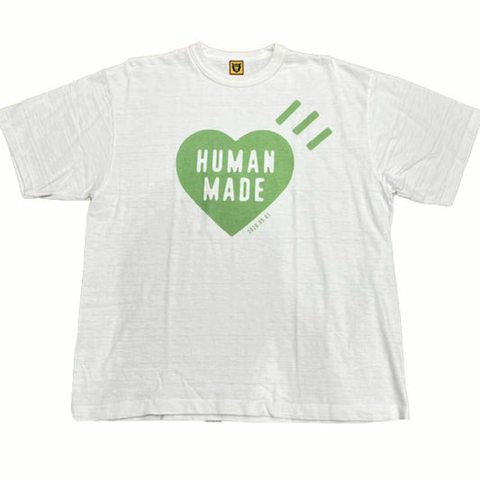 Human Made Heart Logo T-Shirt (WHITE GREEN)