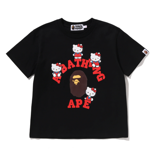 BAPE x Hello Kitty College 短袖T恤（黑色）