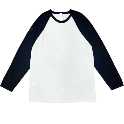 Chrome Hearts Cross Patch Embroidered Silk Baseball L/S T-Shirt (WHITE/BLACK)