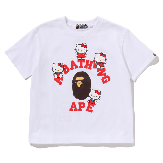 BAPE x Hello Kitty College 短款T恤 (白色)